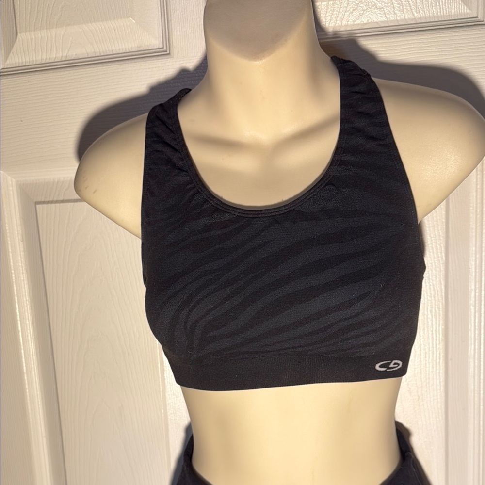Champion Women's Zebra Pattern Black Sports Bra